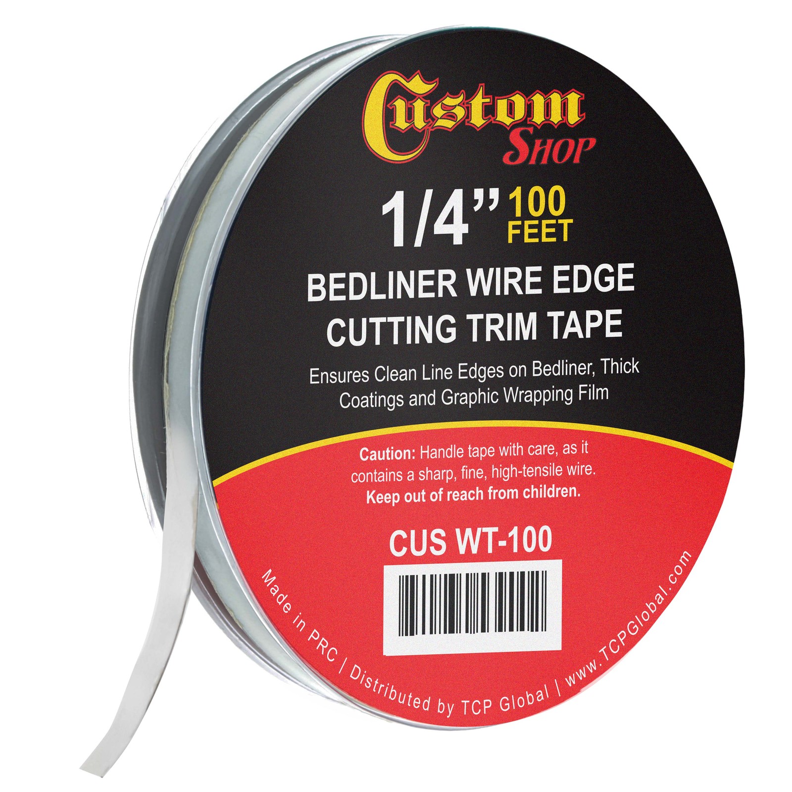 Custom Coat Bedliner Wire Edge Tape 1/4″ x 100ft Trim Cutting Filament