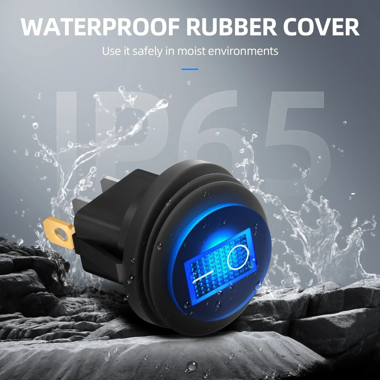 5X Waterproof Blue LED Light 12V Round Toggle Switch Car Auto Boat ON/OFF SPST