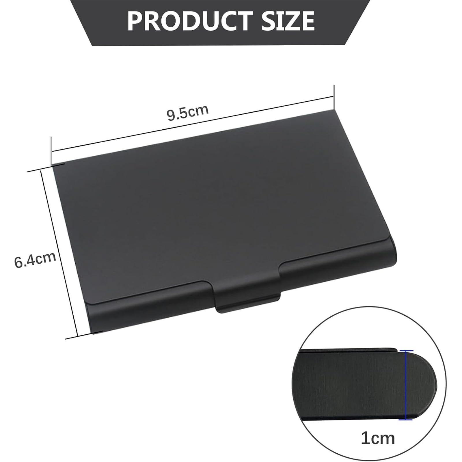 WBHLMZIR 4 Pack Slim Business Card Holder Case for Men 10mm, Black