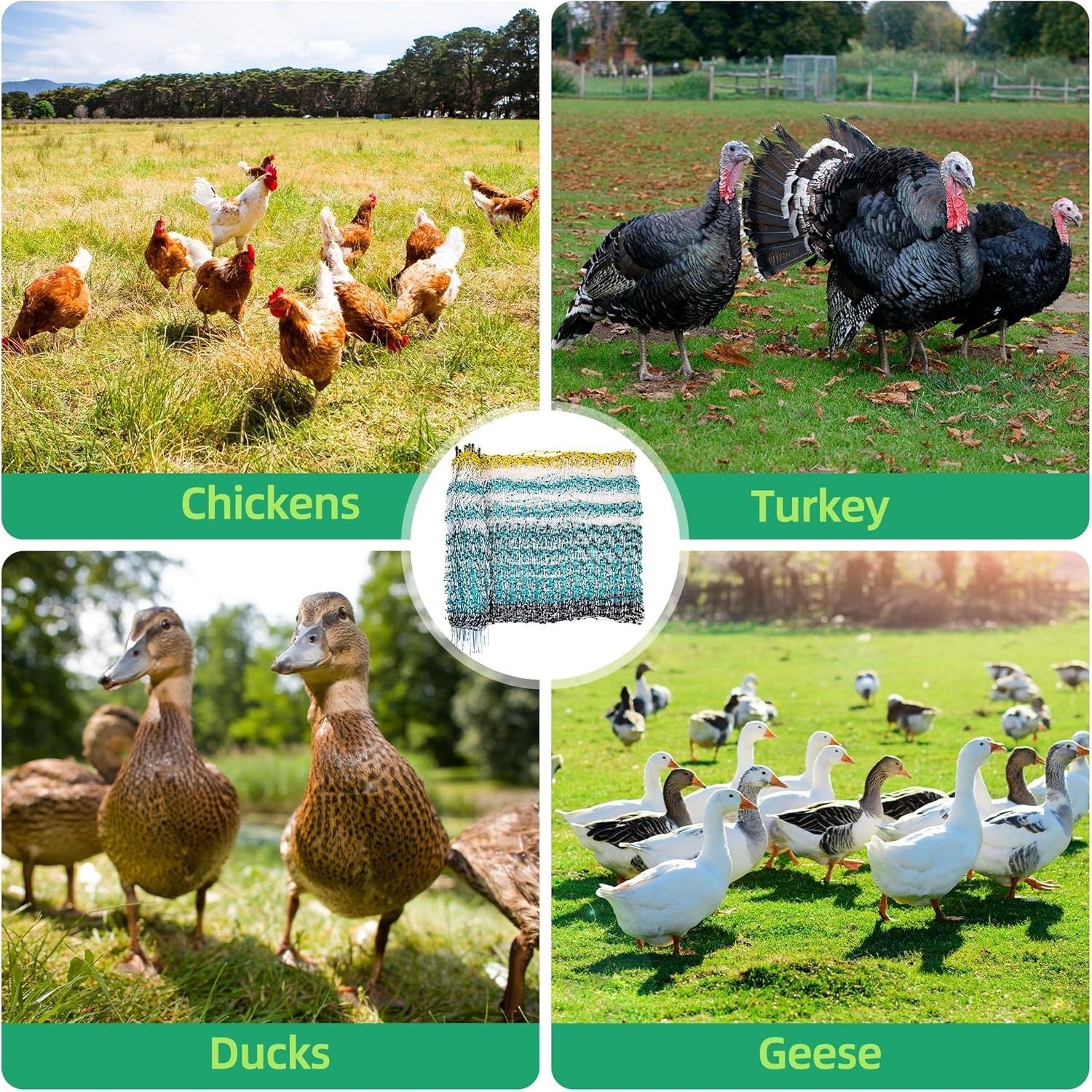 Updated Poultry Netting, Portable Electric Livestock Mesh Fence 47.5″ H x 168′ L