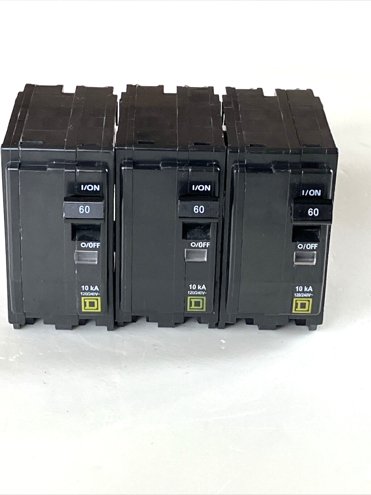 Square D Circuit Breaker QO 60A 2 pole 120/240VAC 10kA Yellow «D» QO260 used