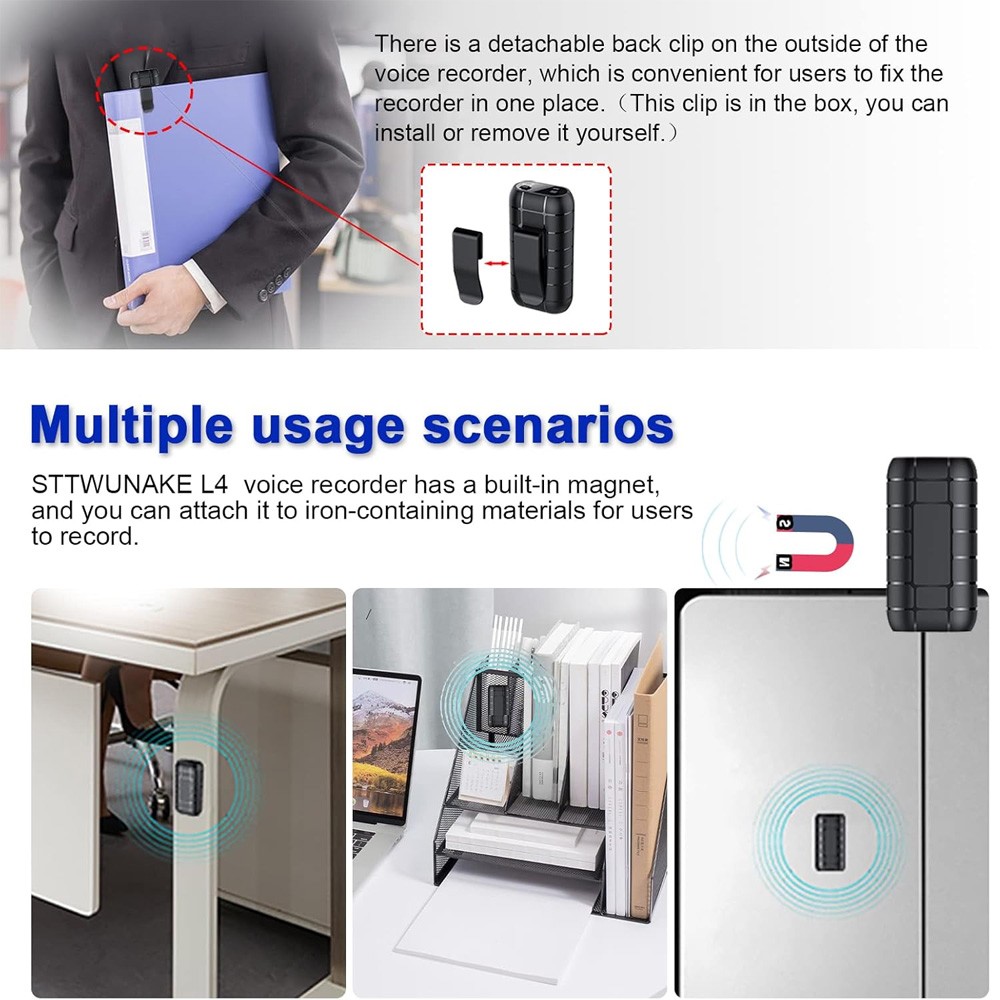 64GB Portable Voice Activated Recorder for Lectures & Meetings, Audio Recording