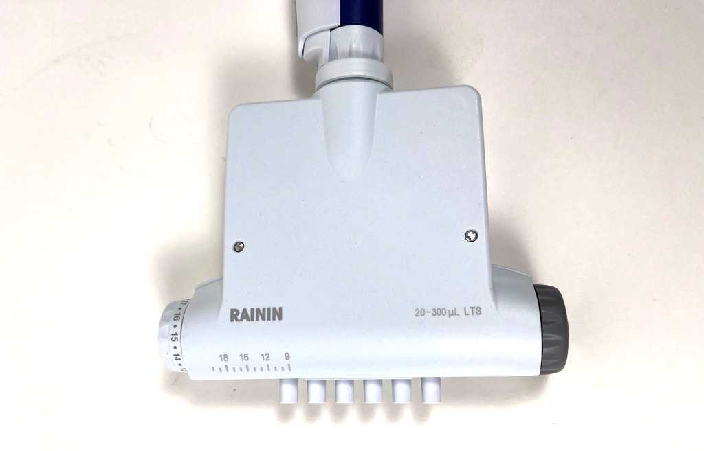 Rainin Pipet-Lite, XLS Adjustable Spacer 6-Channel Pipette, 20-300 μL, Tested