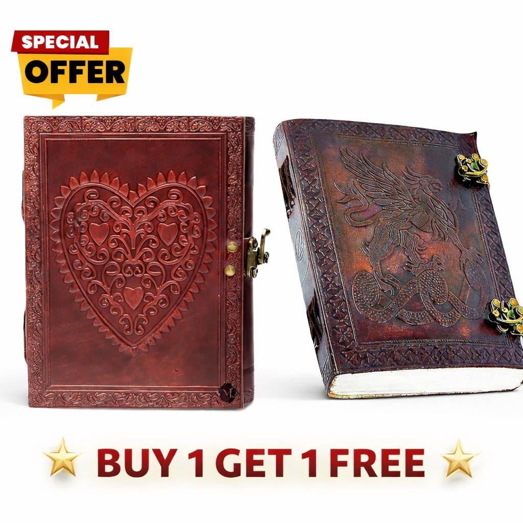 Genuine Leather Diary for Daily Use 6×8 Lined Lock 200 Pages BOGO
