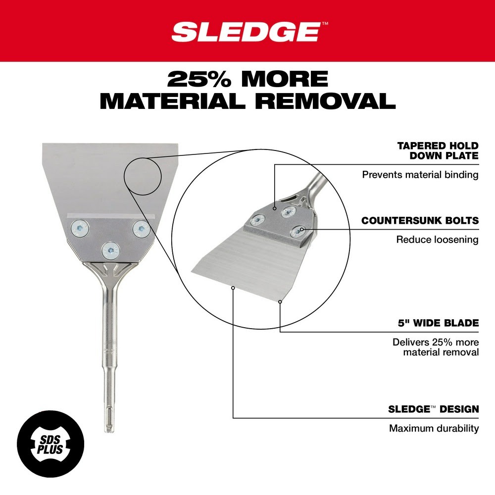 Milwaukee 48-62-6046 4″ x 10″ SDS-Plus High Grade Forged Steel Floor Scraper