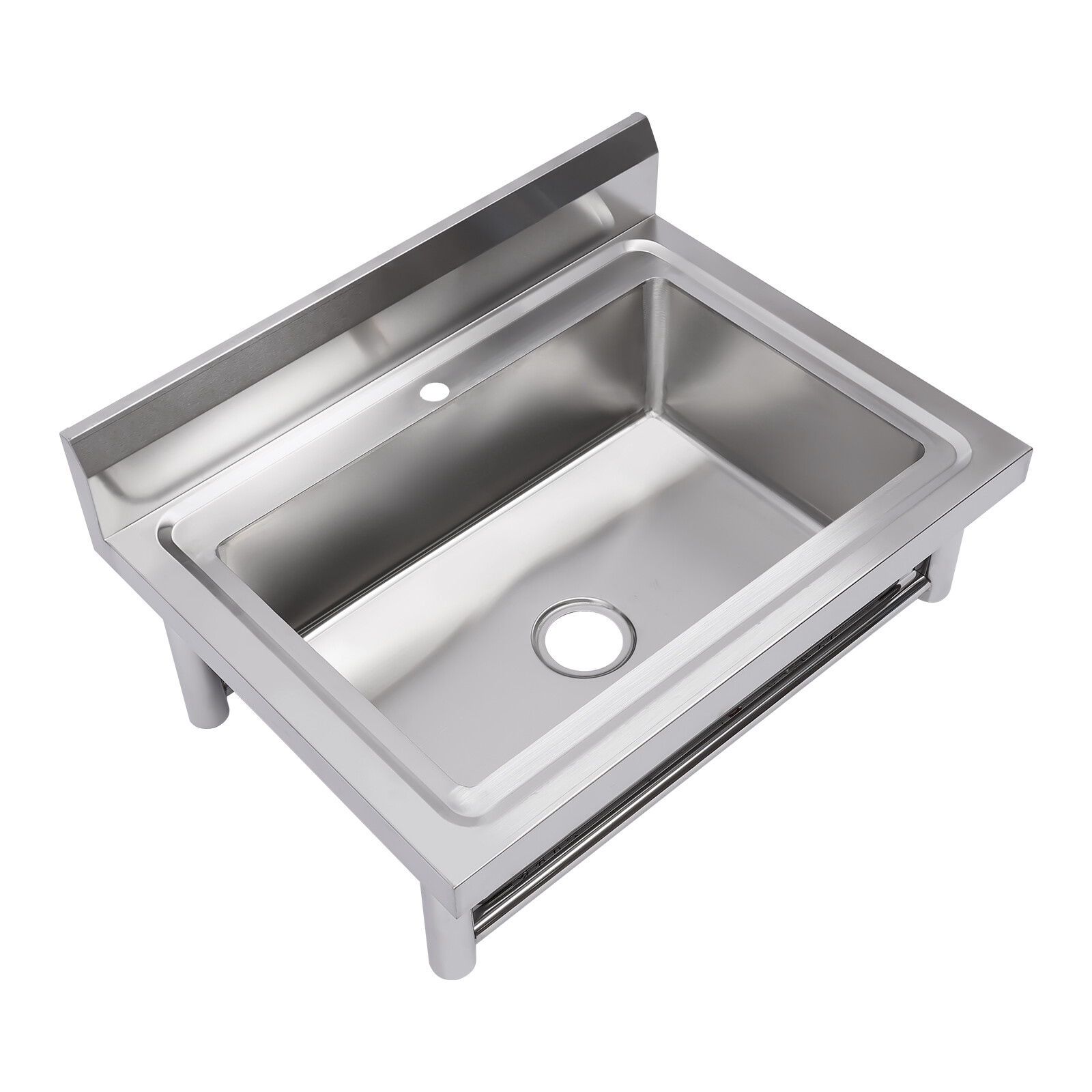 Commercial Stainless Steel 1-Compartment Kitchen Utility Sink With Faucet