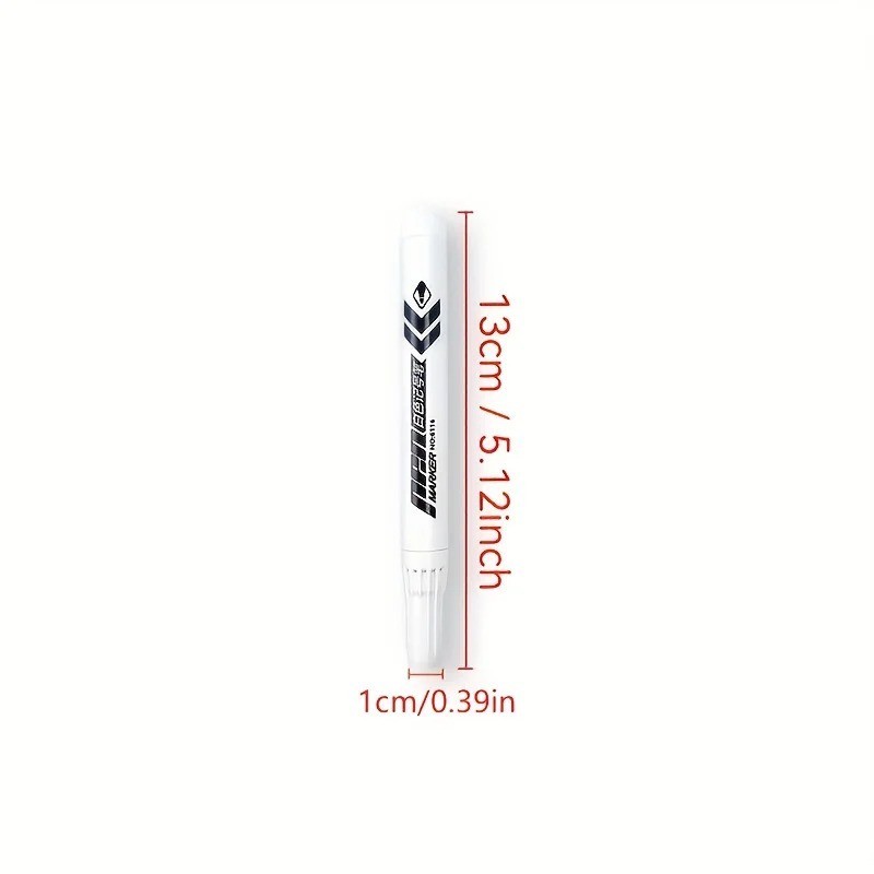 6PCS White Permanent Marker Set – Oil-Based Smudge-Proof Ink Pens with Medium Ti