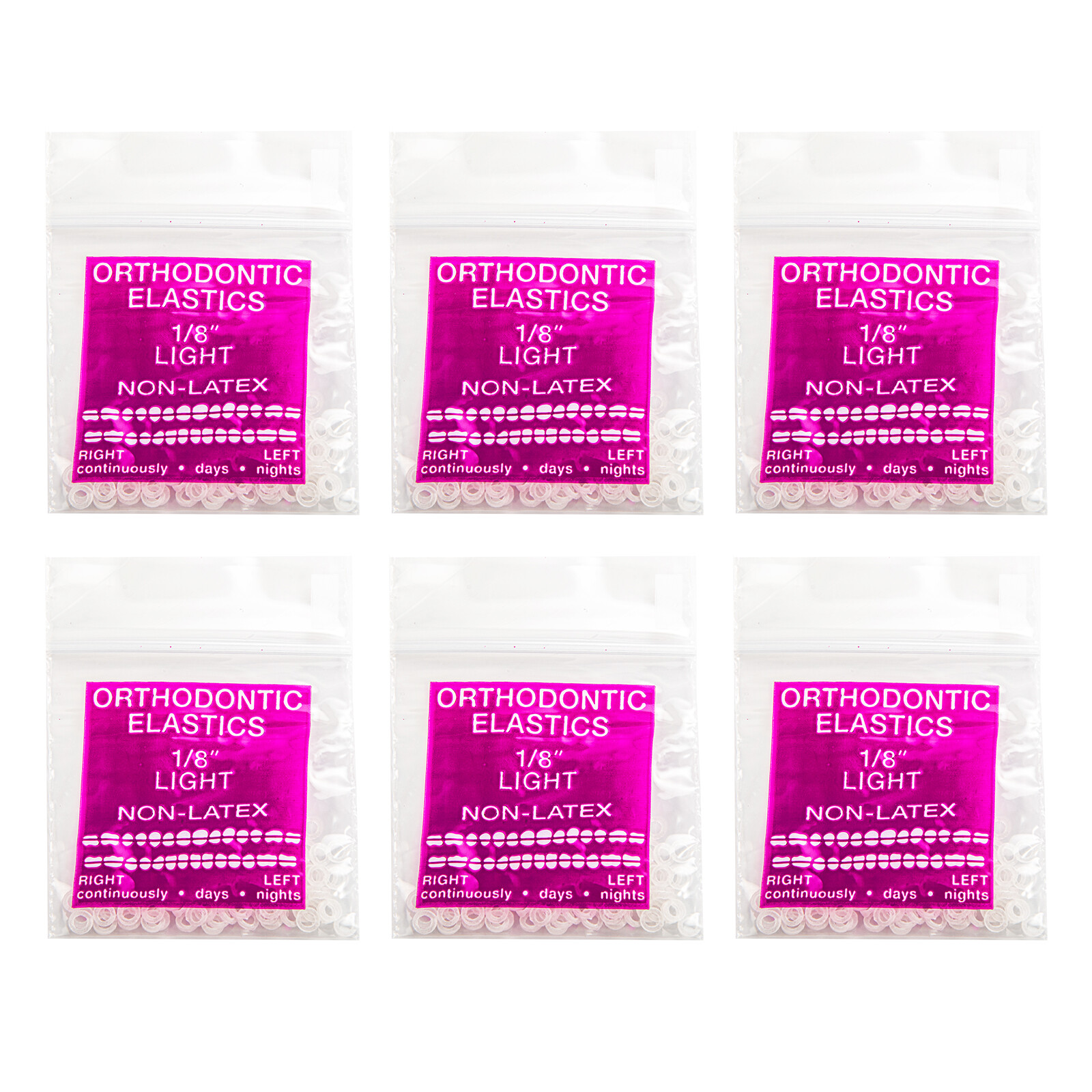 100PCS JMU Dental Orthodontic Intraoral Elastic Latex-Free Rubber Band Clear USA