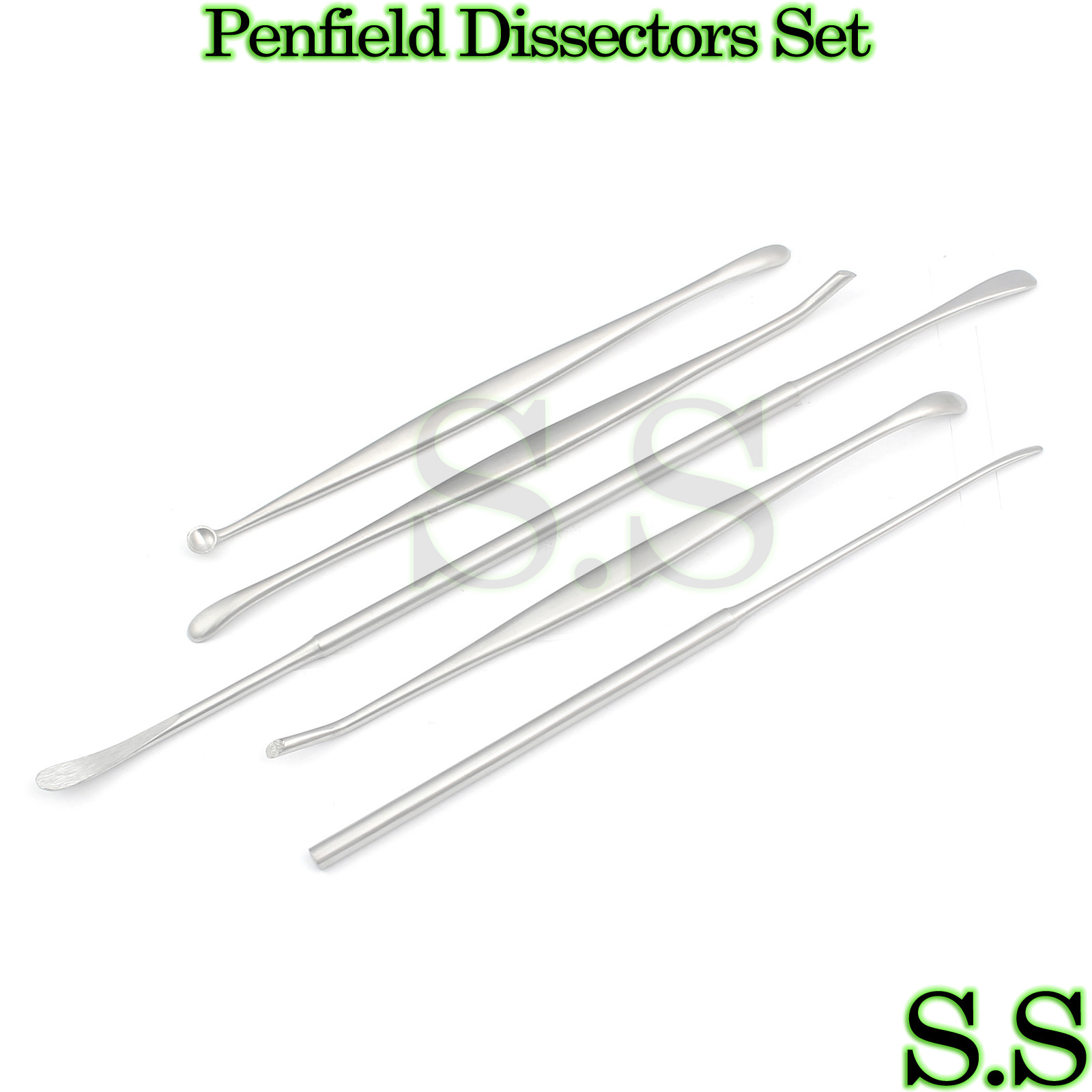 Penfield Dissectors No. 1, 2, 3, 4, 5 Neurosurgery Spine Instruments Set of 5