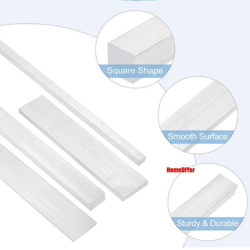 Aluminium Flat Bar Strips Metal 100mm /300mm Length 8mm-50mm Thick Cut To Sizes