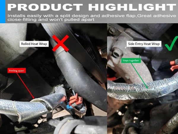 3/8″ Fuel Line Sleeve 39″ Heat Shield Insulation for Automotive and Marine Hoses