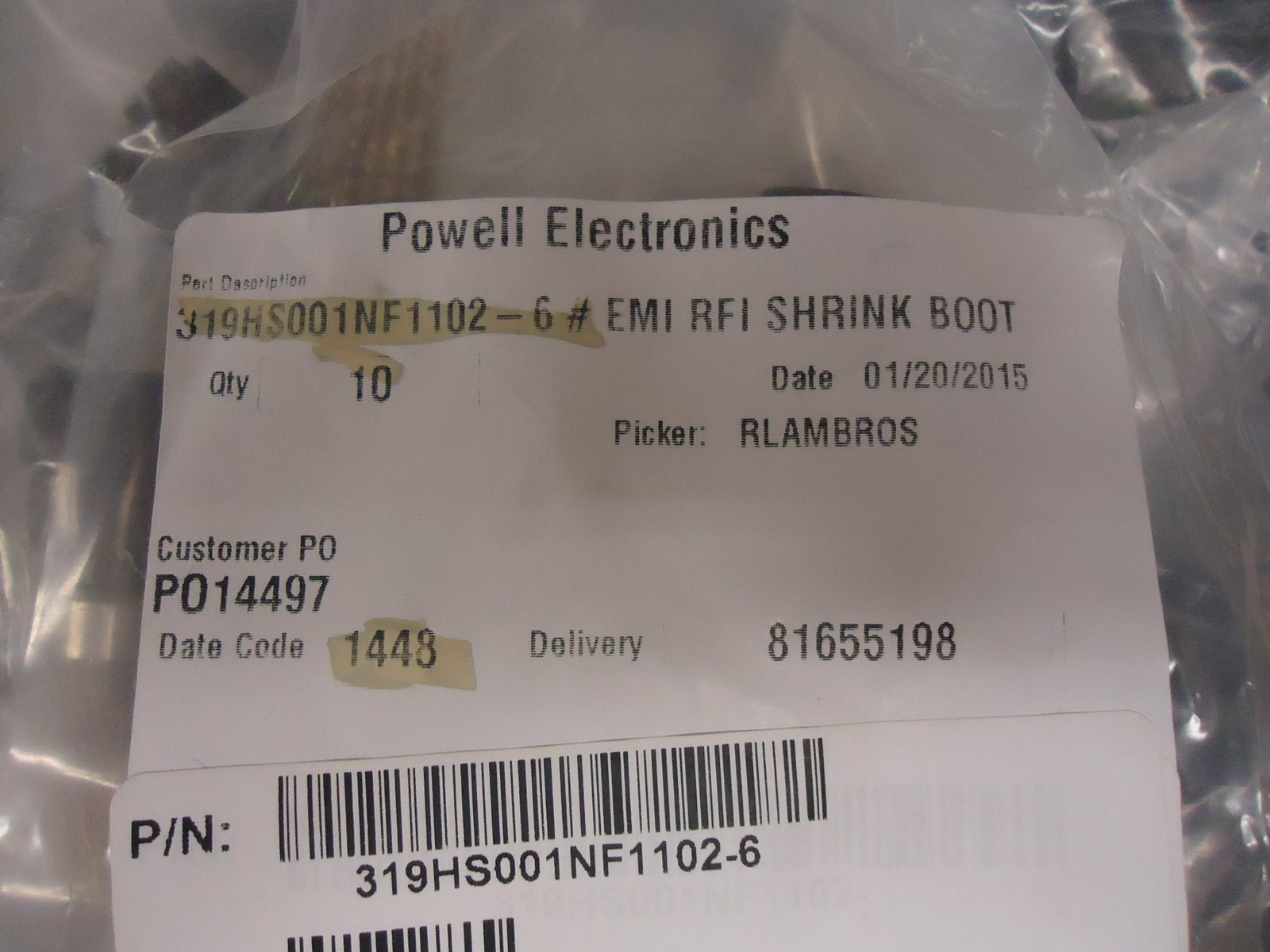 319HS001NF1102-6 GLENAIR CIRCULAR MIL SPEC STRAIN RELIEFS & ADAPTERS BRAND NEW!