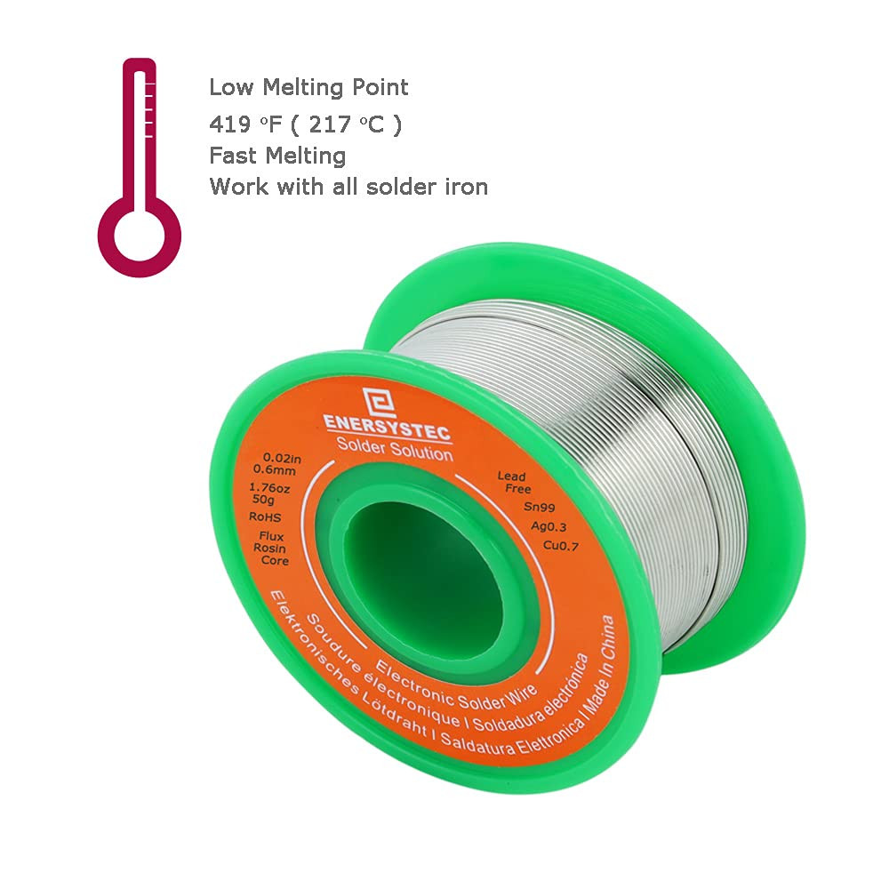 Lead-Free Solder Wire Rosin Core No Lead Wire Thin 0.6Mm 50G Fine Solder with Fl