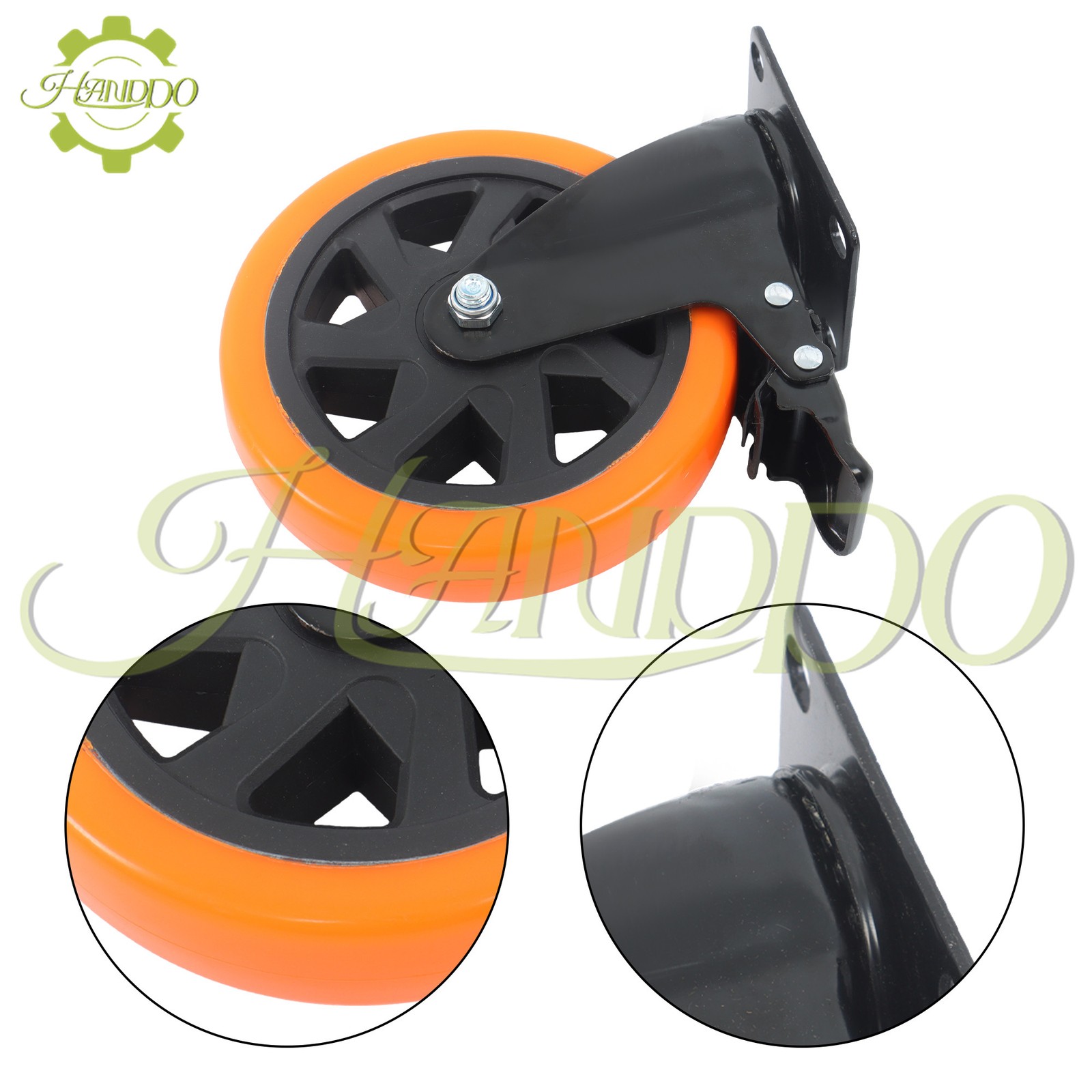 Caster Wheels Swivel Plate Casters 4 Pack 6 inch Heavy Duty with Locking Brake