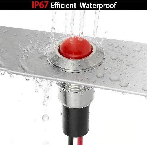 UL Listed Mini Indicator Light 8mm 0.31 Inch Waterproof White 12-24V DC/AC