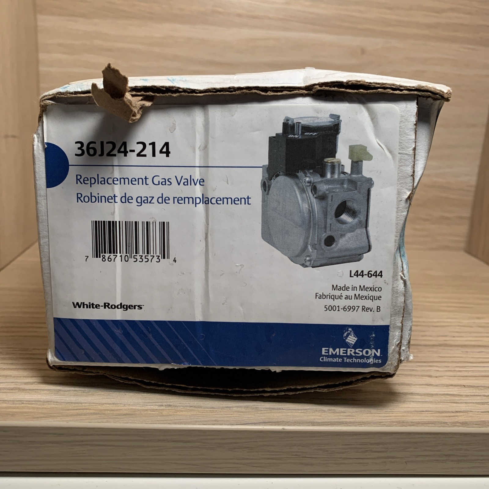White-Rodgers 36J24-214 Gas Valve, Ng/Lp, Hot Surface, 24 V, Slow Opening, -40