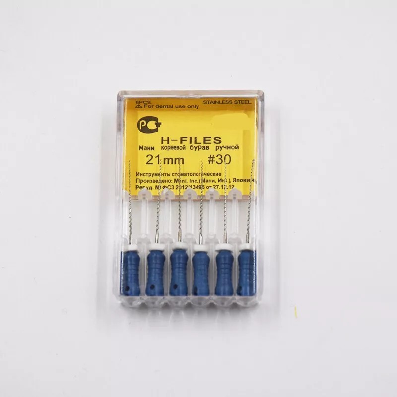 6 Pcs/Pack Endodontic Dental Endo Stainless Steel Root Canal H-Files 21/25/31mm