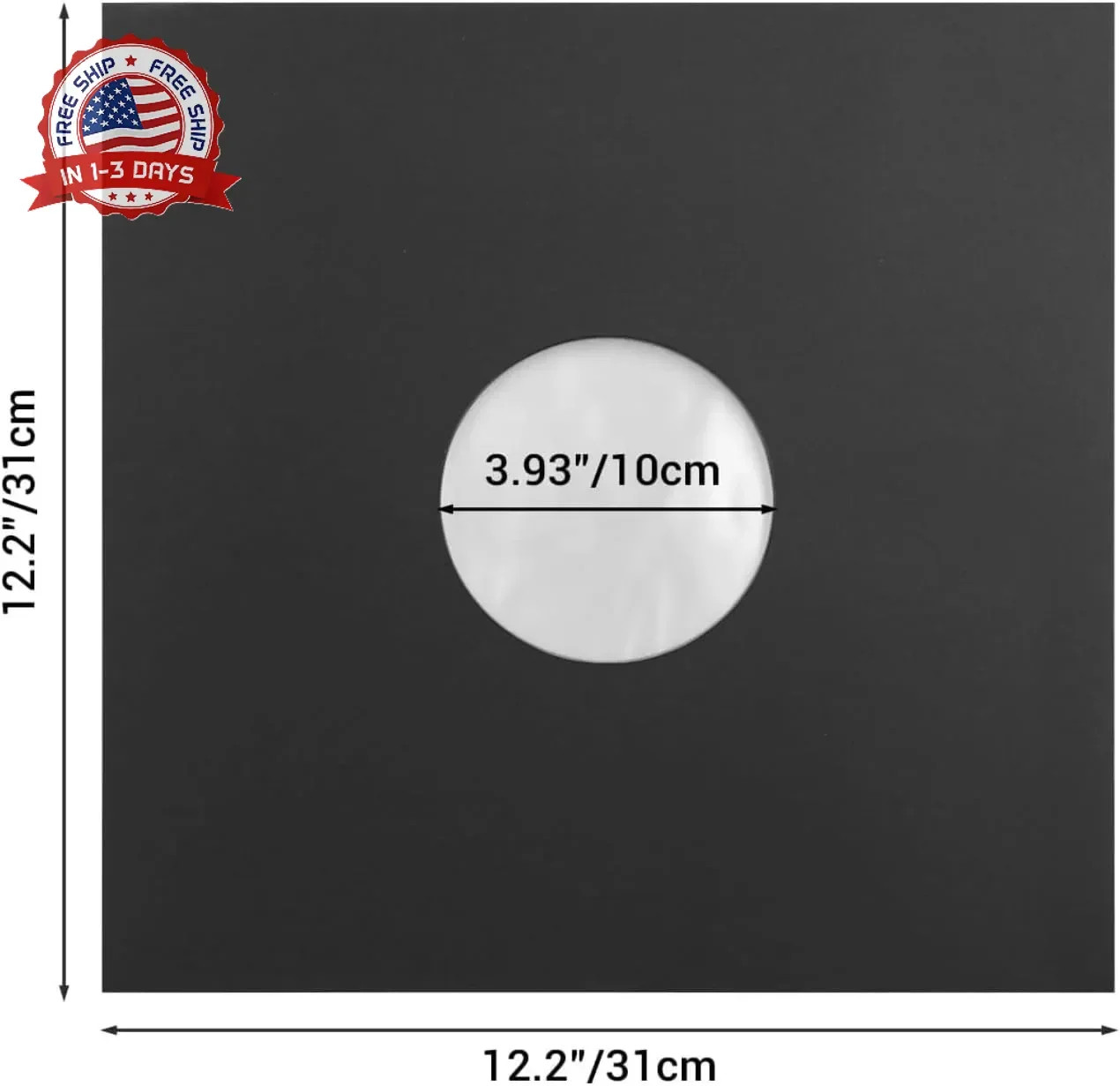 100 PCS 12in Black Paper & Poly Lined Record Inner Sleeves for LP Vinyl Records,