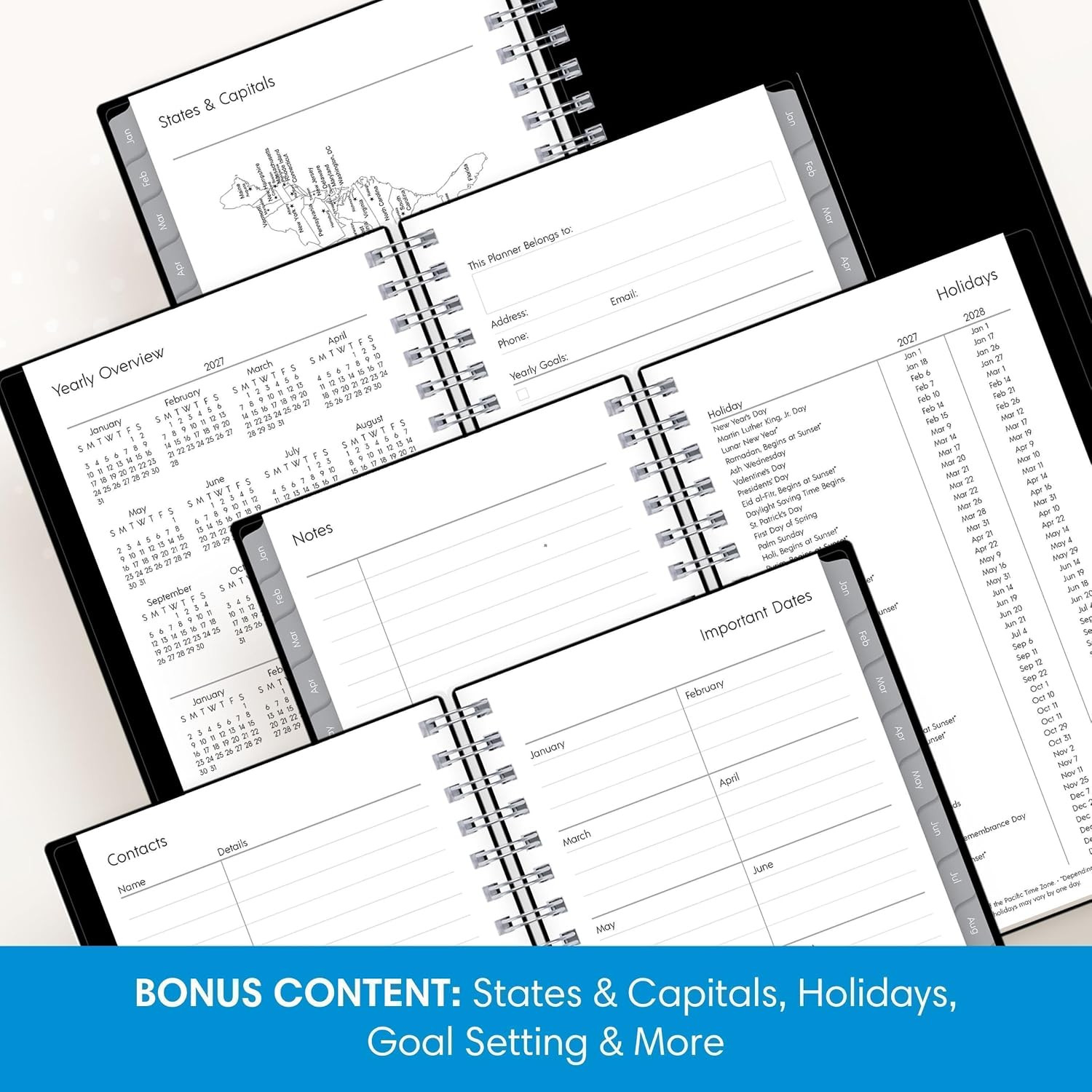 2027 15-Month Weekly and Monthly Mini Planner Calendar, Includes October 2026 –