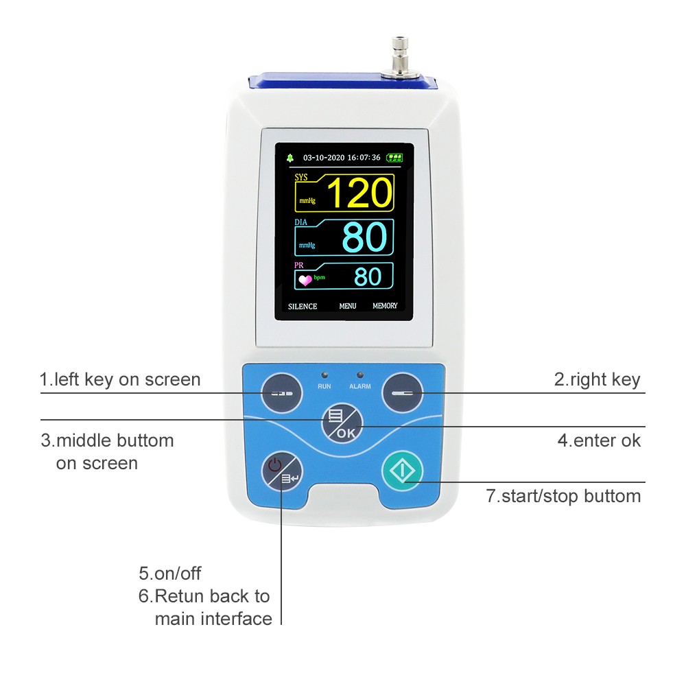 1PCS ABPM50 24 Hours Ambulatory Blood Pressure Patient Monitor NIBP Pr USB FDA Q