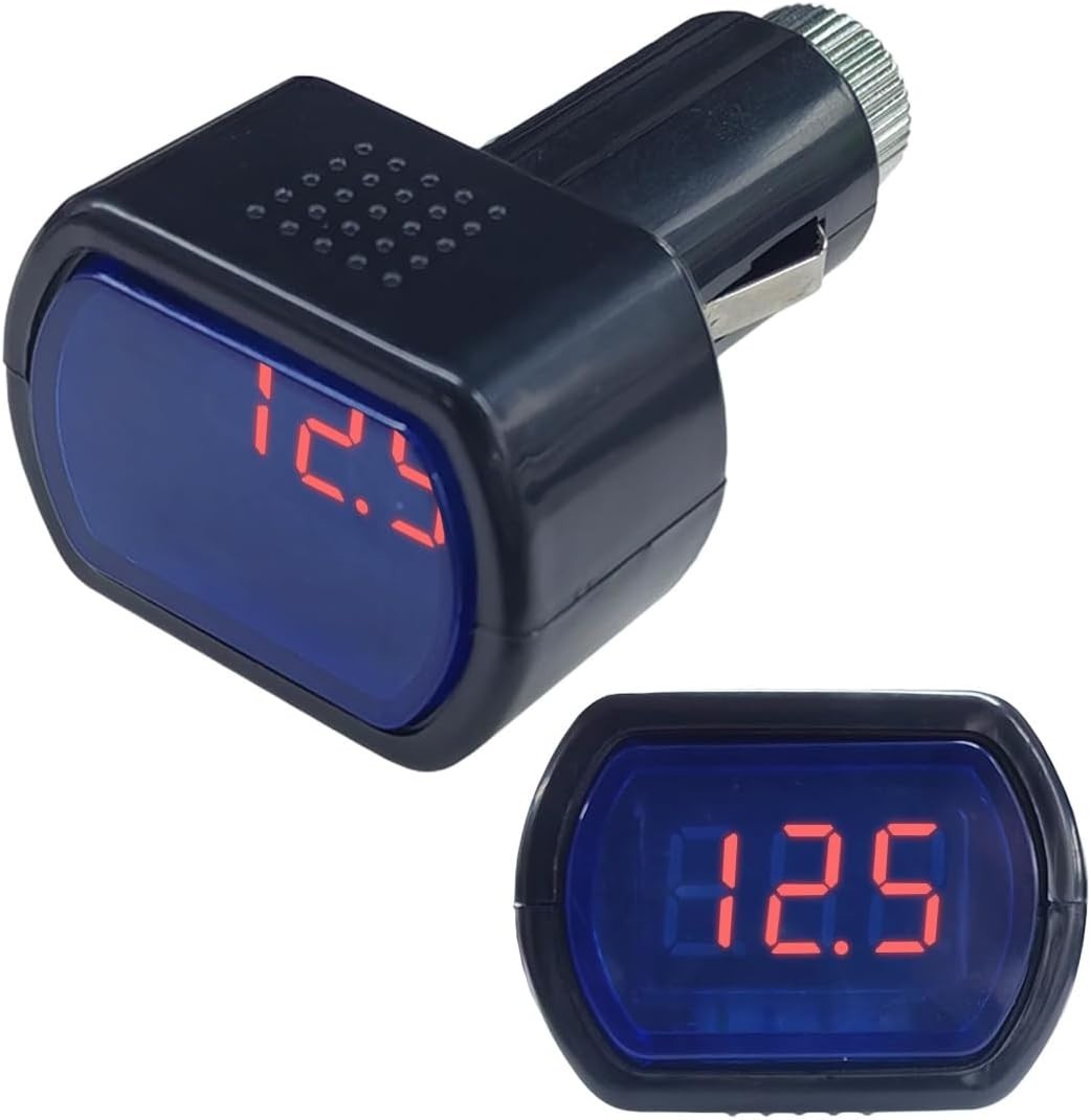 Car LED Digital Voltmeter, DC 12V/24V Cigarette Lighter Voltage Meter, Volt Gaug