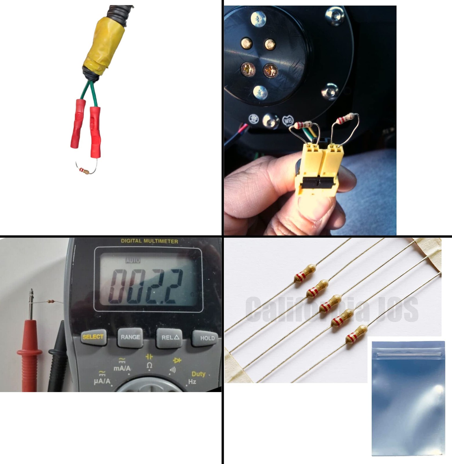 10 PCS 2.2 Ohm Resistor 1/4W 5% Tolerance Airbag Bypass Electrical Components
