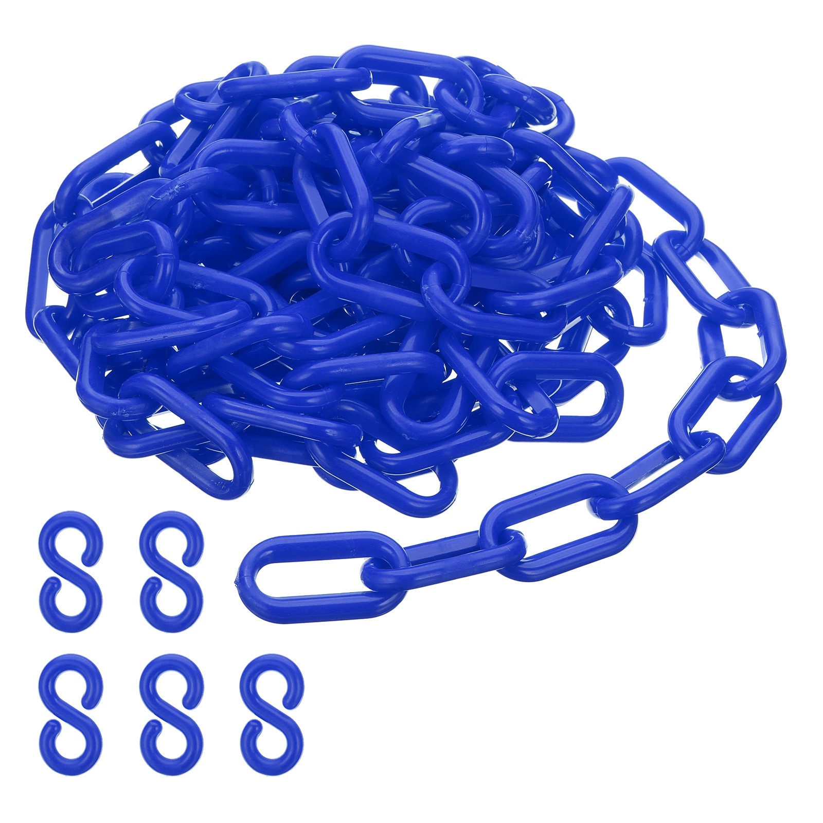 Plastic Chain Links 10 Foot Safety Chains Blue Chains Barriers 6mm