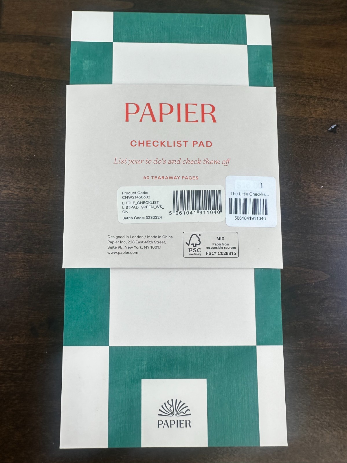 Papier The Little Checklist Daily Productivity List Pad from Anthropology