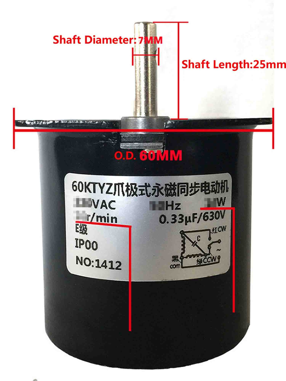 Synchronous Motor 60KTYZ AC 110V 80 rpm/m CW/CCW 14W Gear Motor
