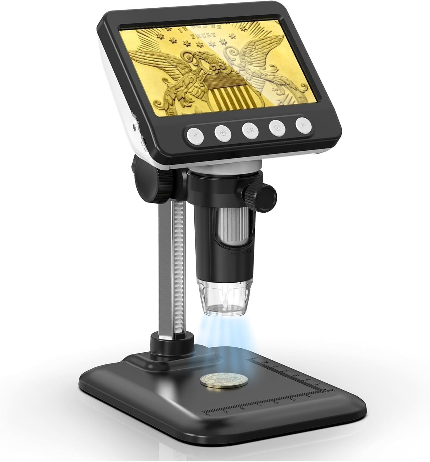 4.3″ LCD Digital Coin Microscope 1000X Magnifier with 8 Adjustable LED Lights