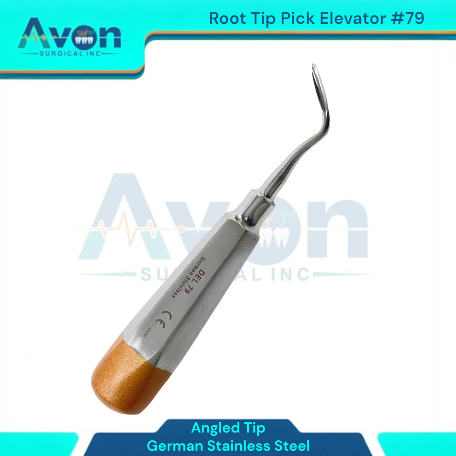 #79 Dental Tooth Root Extraction Elevator Pick, Angled, Sharp Tip – Stainless