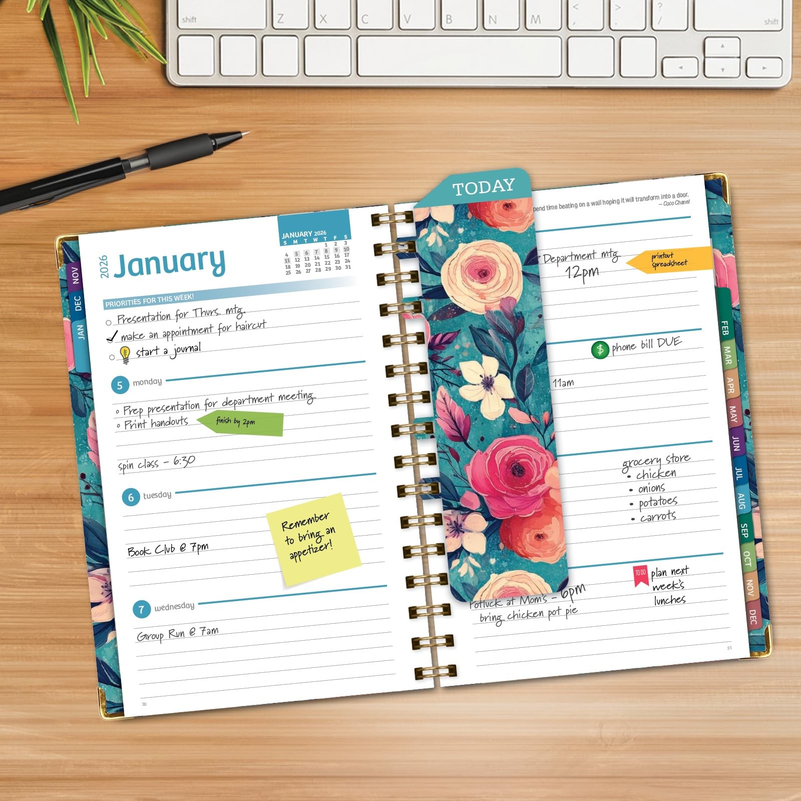 HARDCOVER 2026 Planner, 5.5″x8″: 14 Months (November 2025 – December 2026), D…