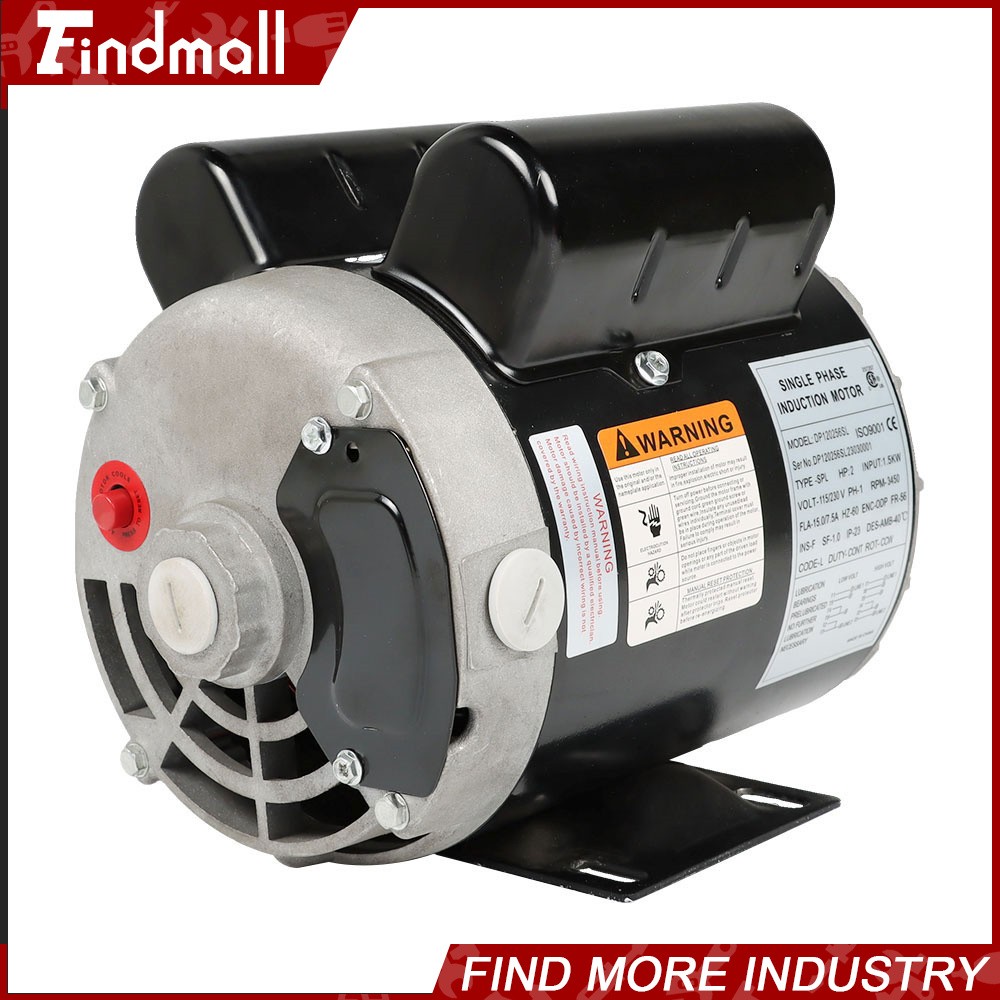 Compressor Duty Electric Motor 2 HP SPL Single Phase 3450 RPM 56 Frame 115/230 V