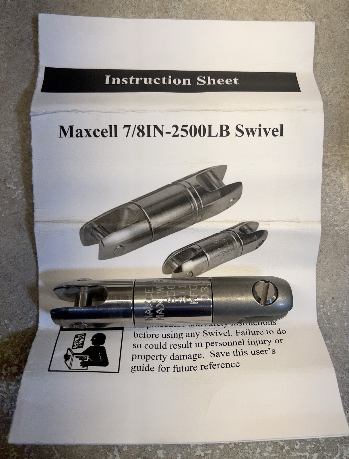 Maxcell 7/8In- 2500 Lb pull force Swivel