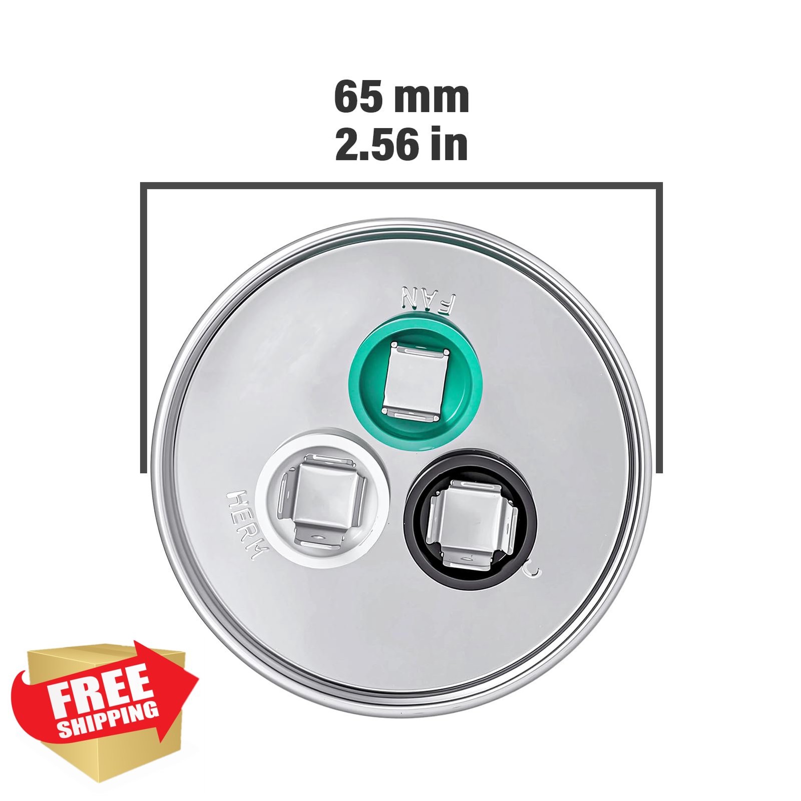 RABECH 55/5uF 55+5 MFD 370V/440V Round Dual Run AC Capacitor