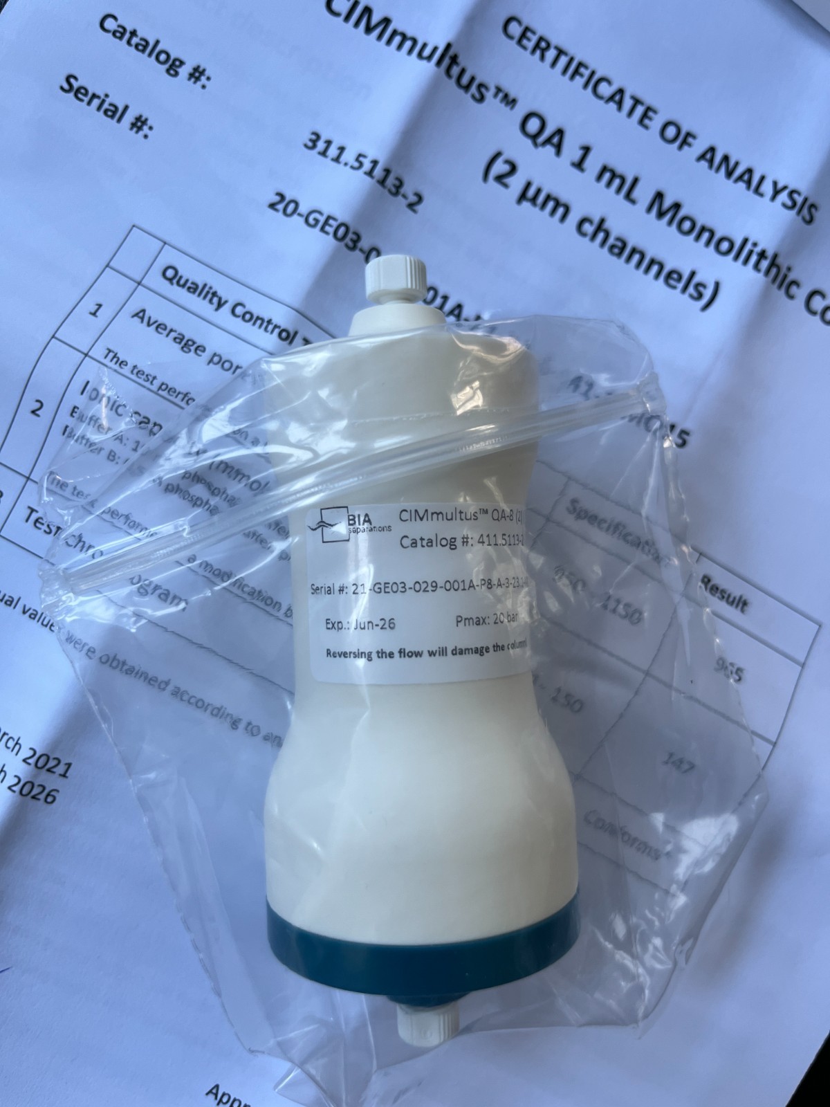 SARTORIUS/ BIA Separations CIMmultus QA 1 mL Monolithic Column (2 μm) 311.5113-2