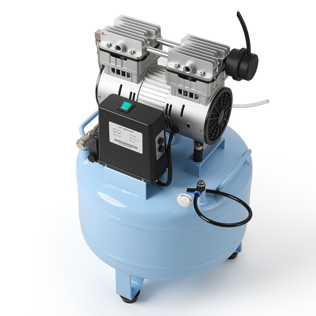 FDA CE Portable Dental Mobile Silent Oil-Free Air Compressor 24L/40L Air Tank