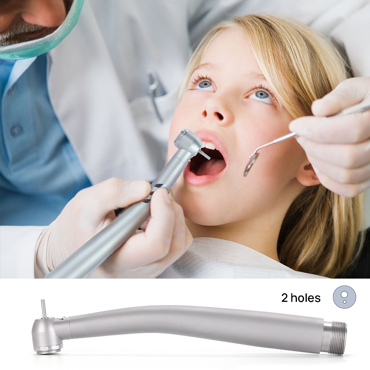 NSK Pana Max Style Dental LED High Low Speed Handpiece Kit Contra Angle 2/4Hole
