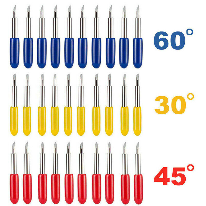 50Pack 30°/45°/60° Assorted Roland Cutting Plotter Vinyl Cutter Blade Knife Tool