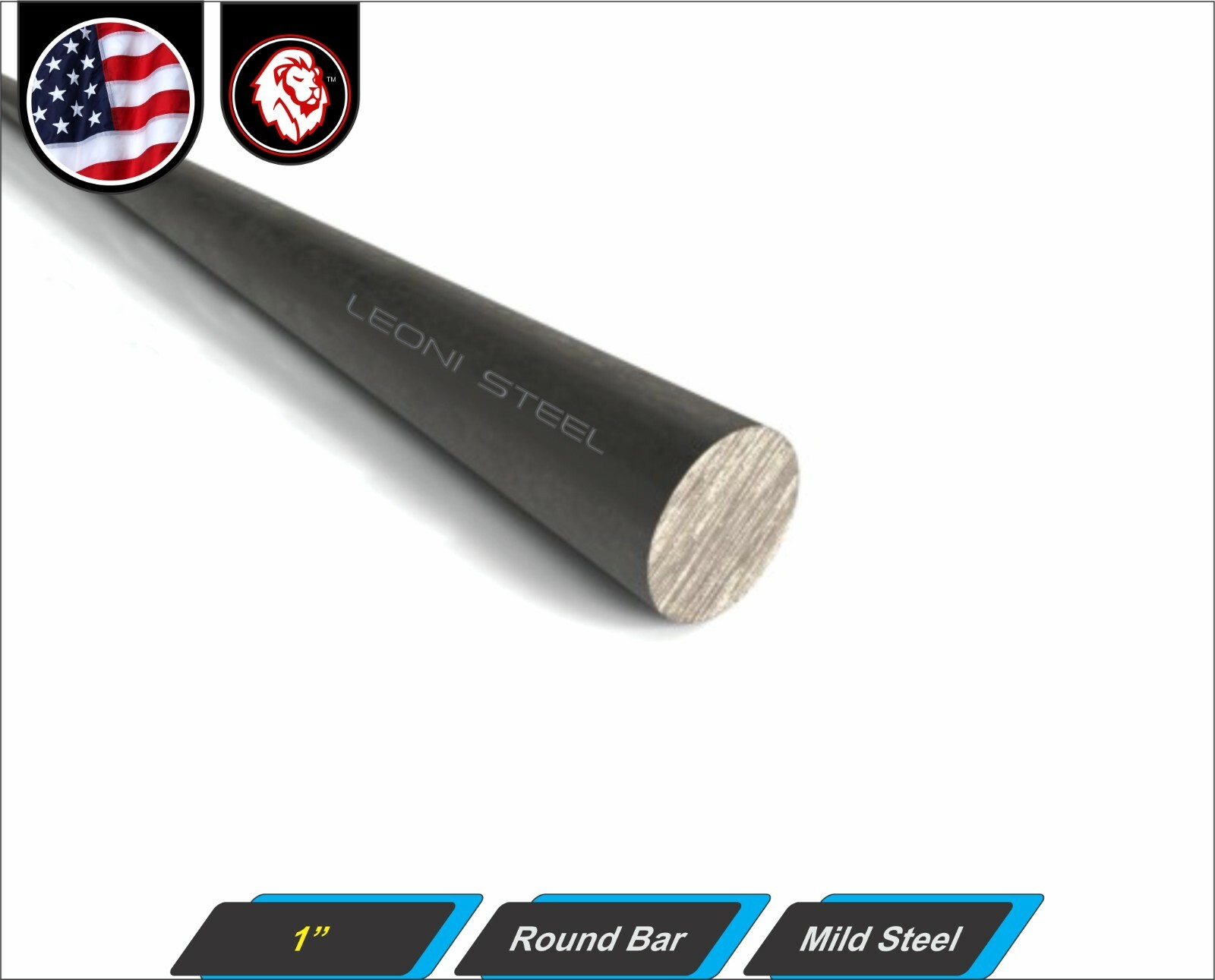 1″ Round Bar – Mild steel – Round Metal Stock – 1-ft long