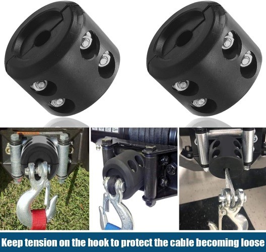 Red Winch Hook Stopper for ATV UTV Truck, Synthetic Rope Cable Save Color: Red