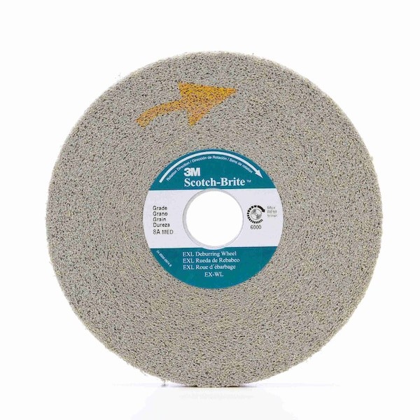 Scotch-Brite 7000000737 Deburring Wheel, Xl-Wl, 9S Fine, 6 In X 1 In X 1 In