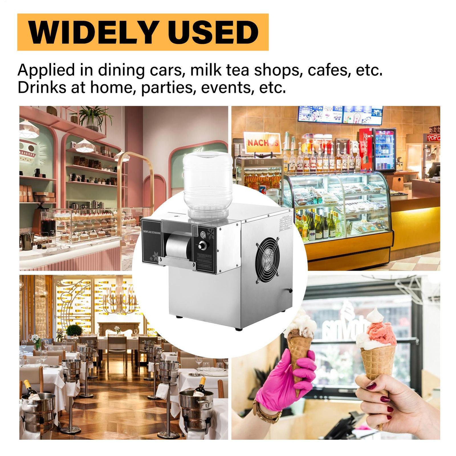 Commercial Snowflake Ice Machine, Snow Cone Machine, Ice Shaver Slush Maker New