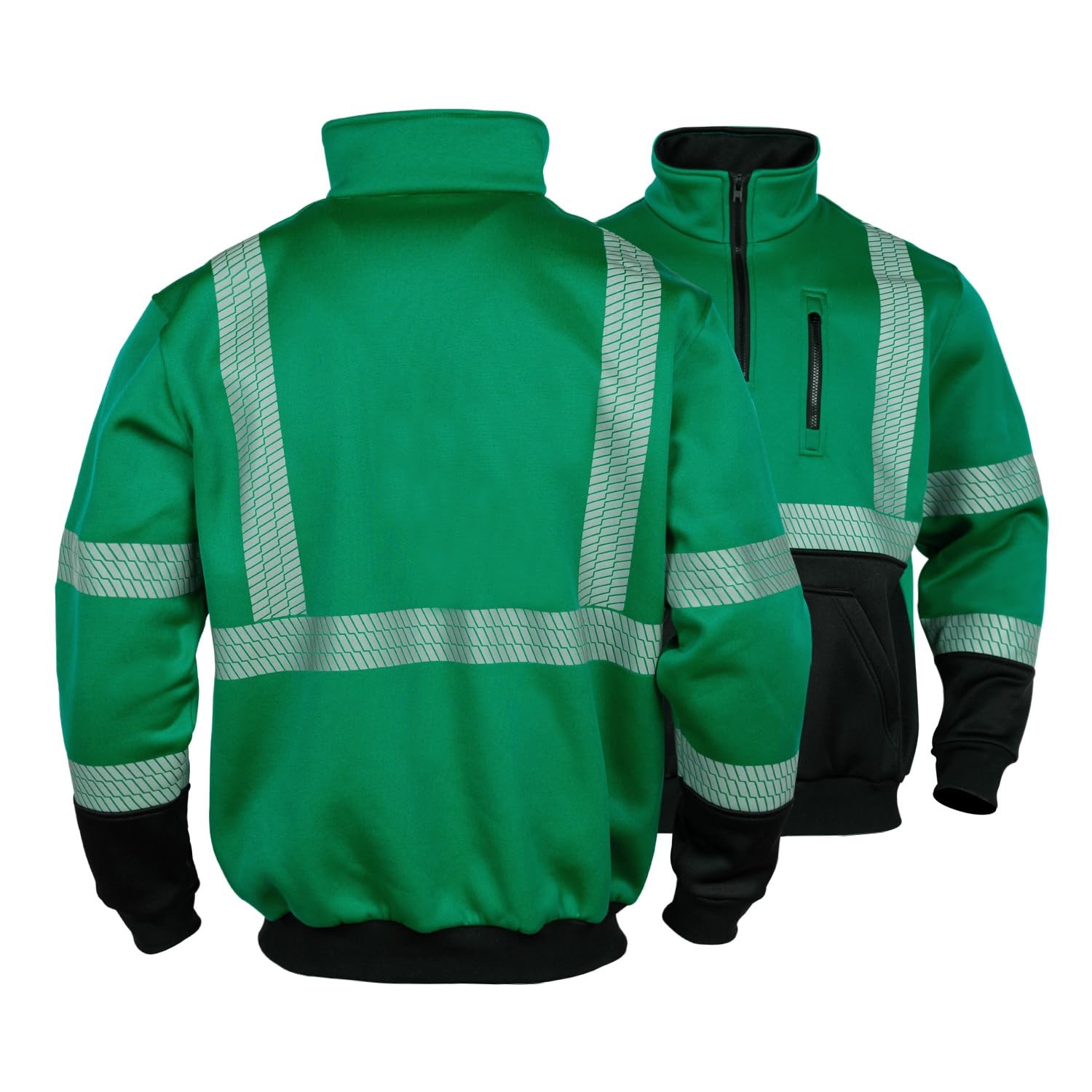 High Visibility Reflective Hoodies for Men Cold Weather Zip Safety Sweatshirt…