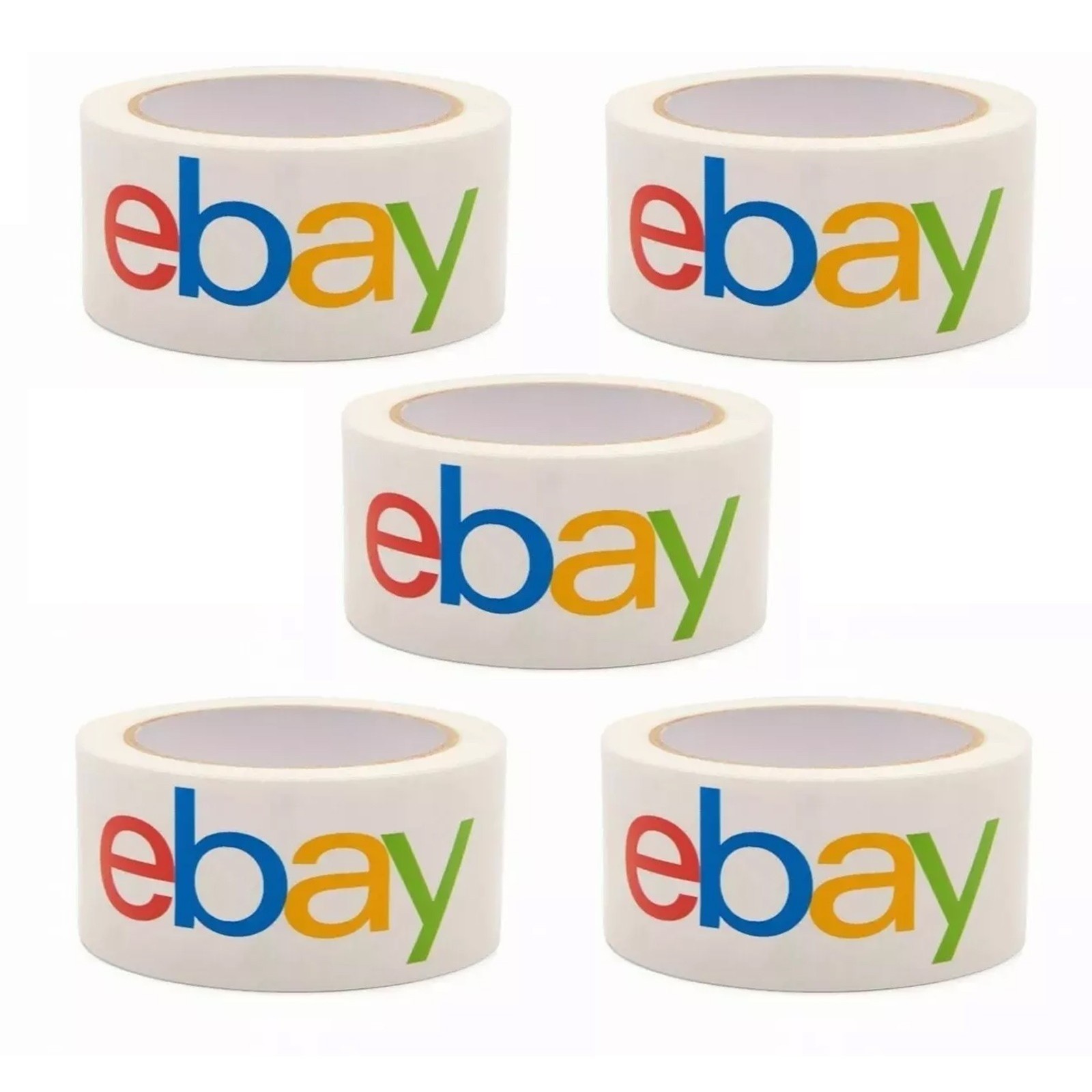 5 Rolls eBay Packing Shipping Tape Multicolor Logo 2″ x 75 Yards Per Roll 5-Pk