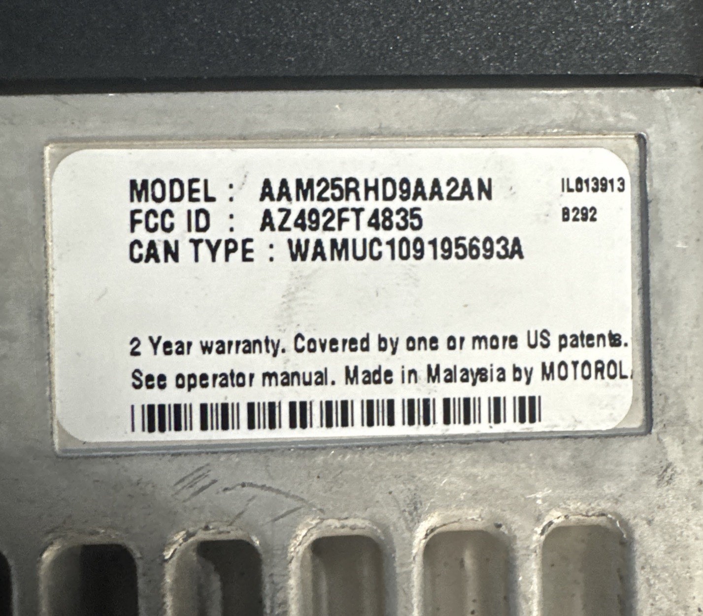 MOTOROLA CDM1250 Remote MOunt 403–470 MOBILE TWO-WAY RADIO 25 watt 64 channel