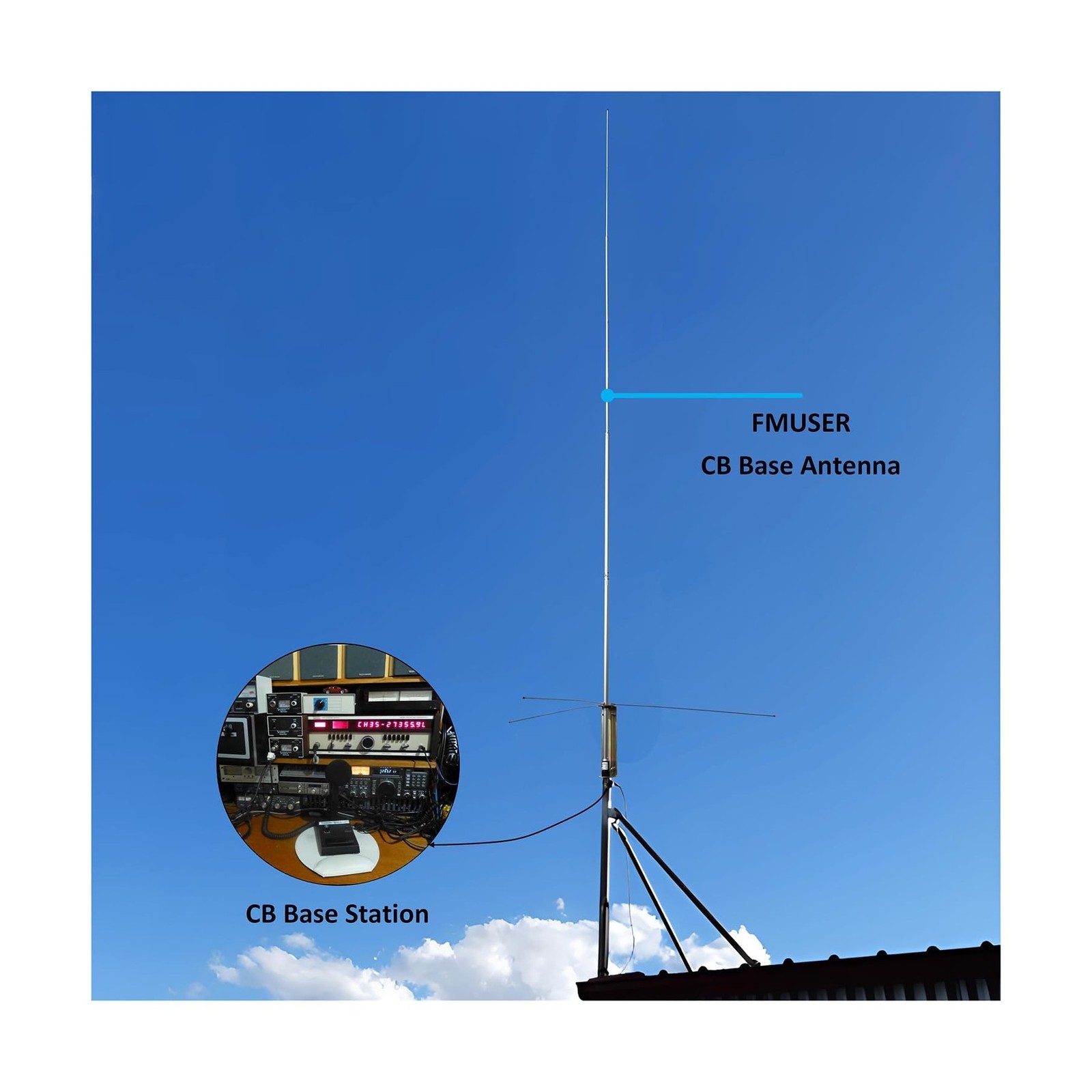 CB100 CB Base Antenna,18ft CB Radio Outdoor Antenna for Enhance The Signal Re…