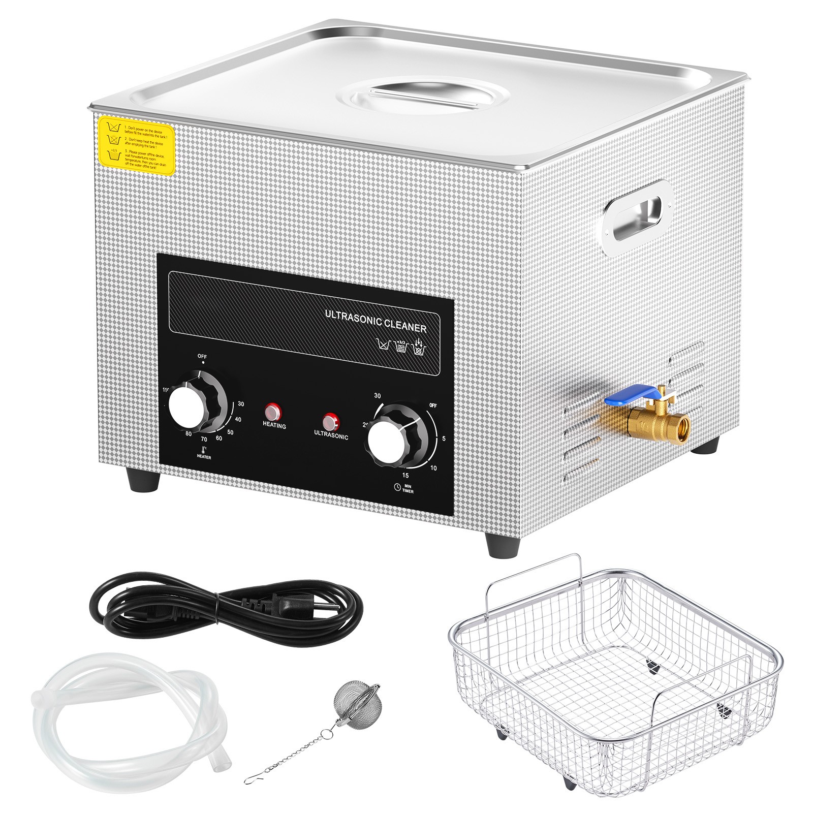 VEVOR 15L Ultrasonic Cleaner with Heater Timer & Basket Digital Sonic Machine