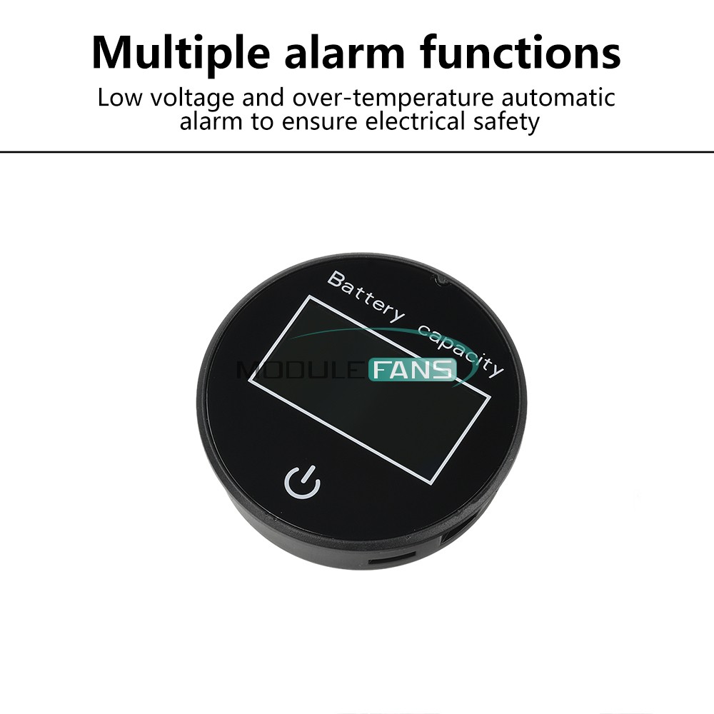 Digital Battery Level Indicator Voltage Power Percentage Temperature LCD Display