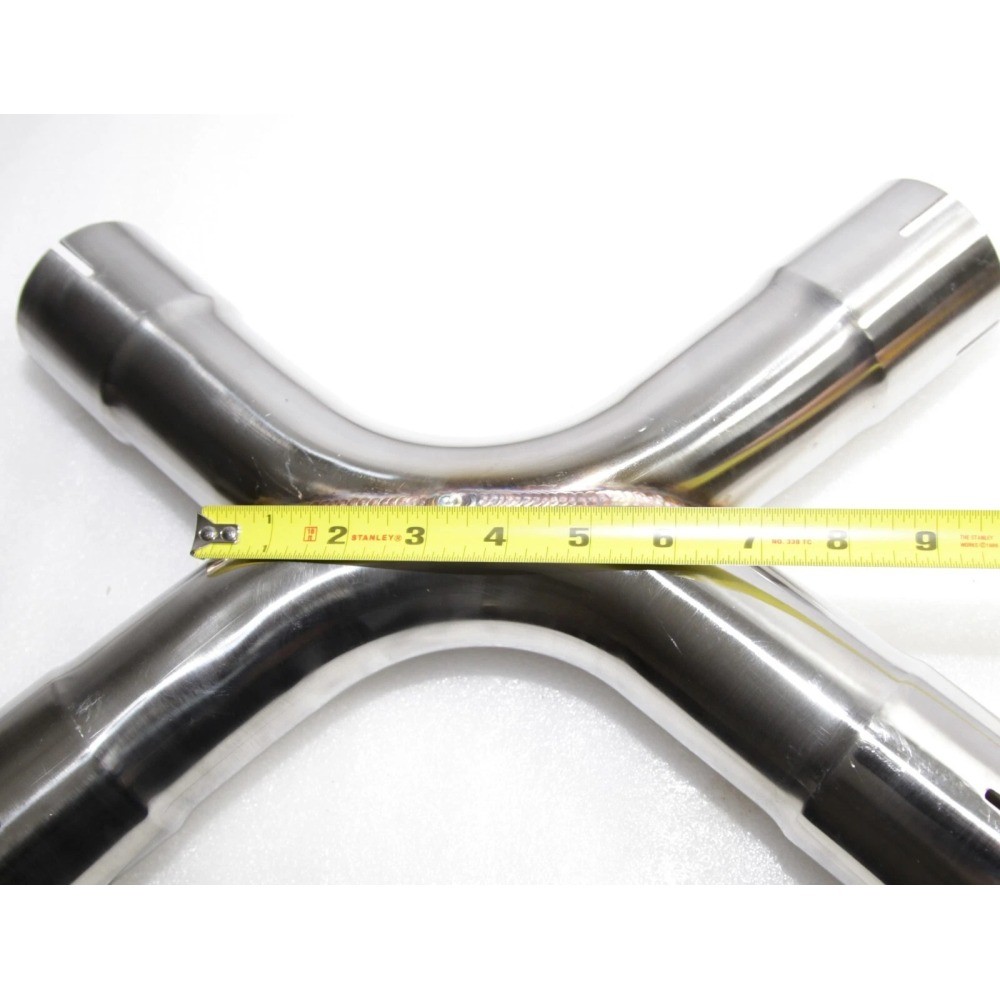 Exhaust X Pipe Universal Dual 2.5 in Inlet/Outlet, Stainless Steel Exhaust Pipe